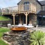 oak frame balcony, hand crafted, bespoke design, stone flags, outside access, upstairs bedroom, garden