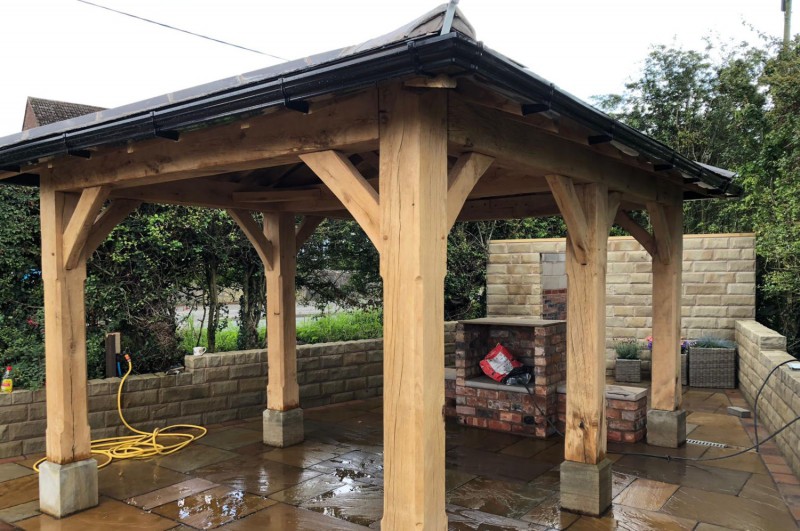 Gazebo, artisan, garden room, oak framed construction, hipped roof