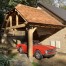 Carport, contemporary timber frame design, built by Oak Carpentry Lancs, 2022